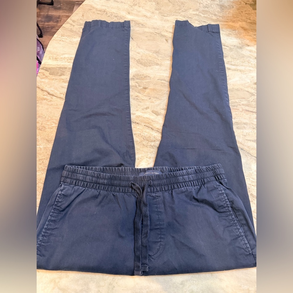 Tommy Hilfiger Women’s Navy Drawstring Pants Elastic Waist Casual Size S Petite